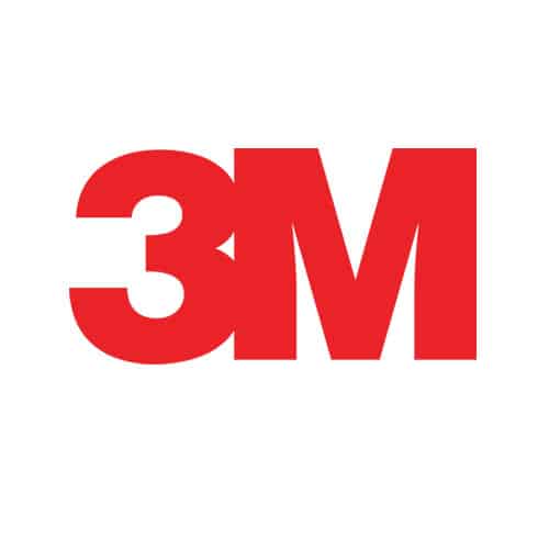 logo 3M rouge sur fond blanc dans la mise en page de la bannière