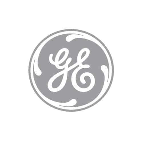 logo General Electric gris sur fond blanc en carré