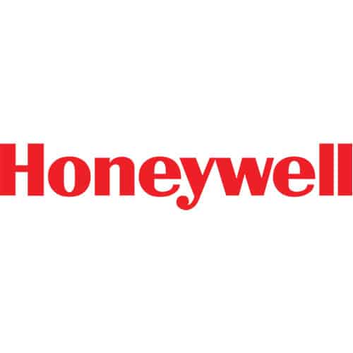 logo Honeywell rouge sur fond blanc dans la mise en page de la bannière