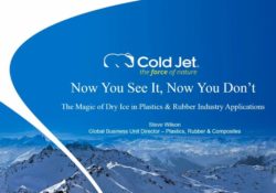 Titelseite des Cold Jet Webinars über Trockeneisanwendungen in der Kunststoff- und Gummiindustrie