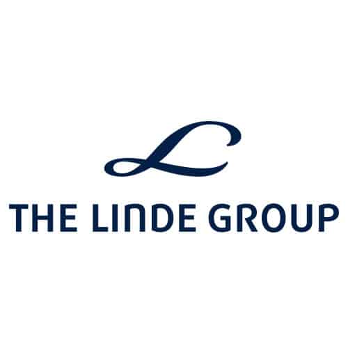 logo bleu foncé du groupe Linde sur fond blanc et grand format carré