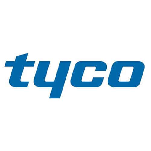 logo Tyco bleu sur fond blanc dans la mise en page de la bannière