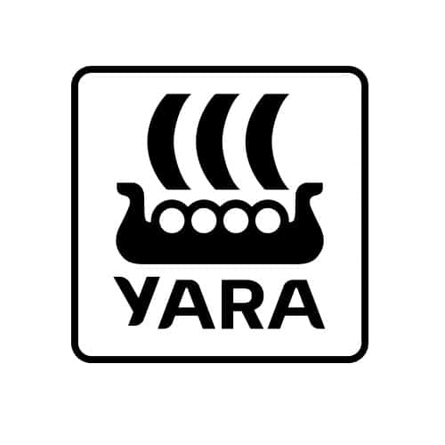 logo Yara noir sur fond blanc et grand format carré